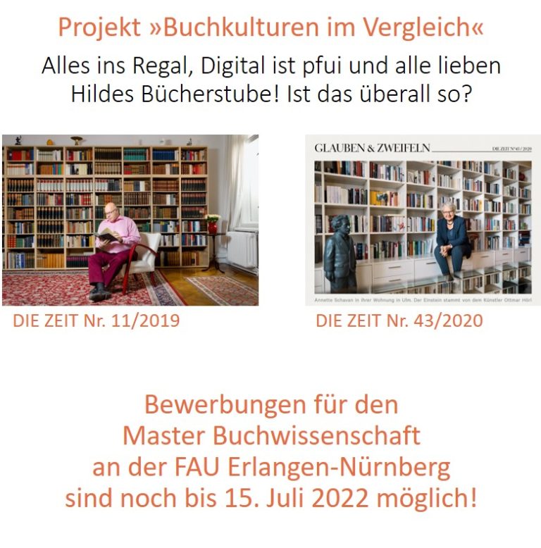 Bewerbungen Master Buchwissenschaft bis 15. Juli 2022 möglich. Join us!